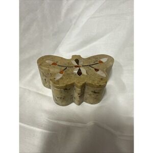 Vintage Soapstone‎ Butterfly Trinket Box